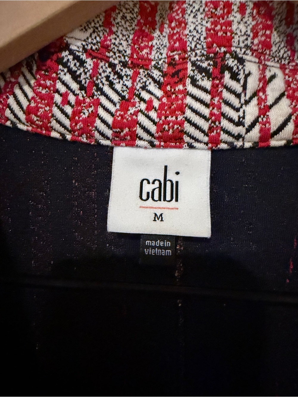 Cabi Patchwork Blazer #6028 Red Preppy Office Work Career - Picture 4 of 8